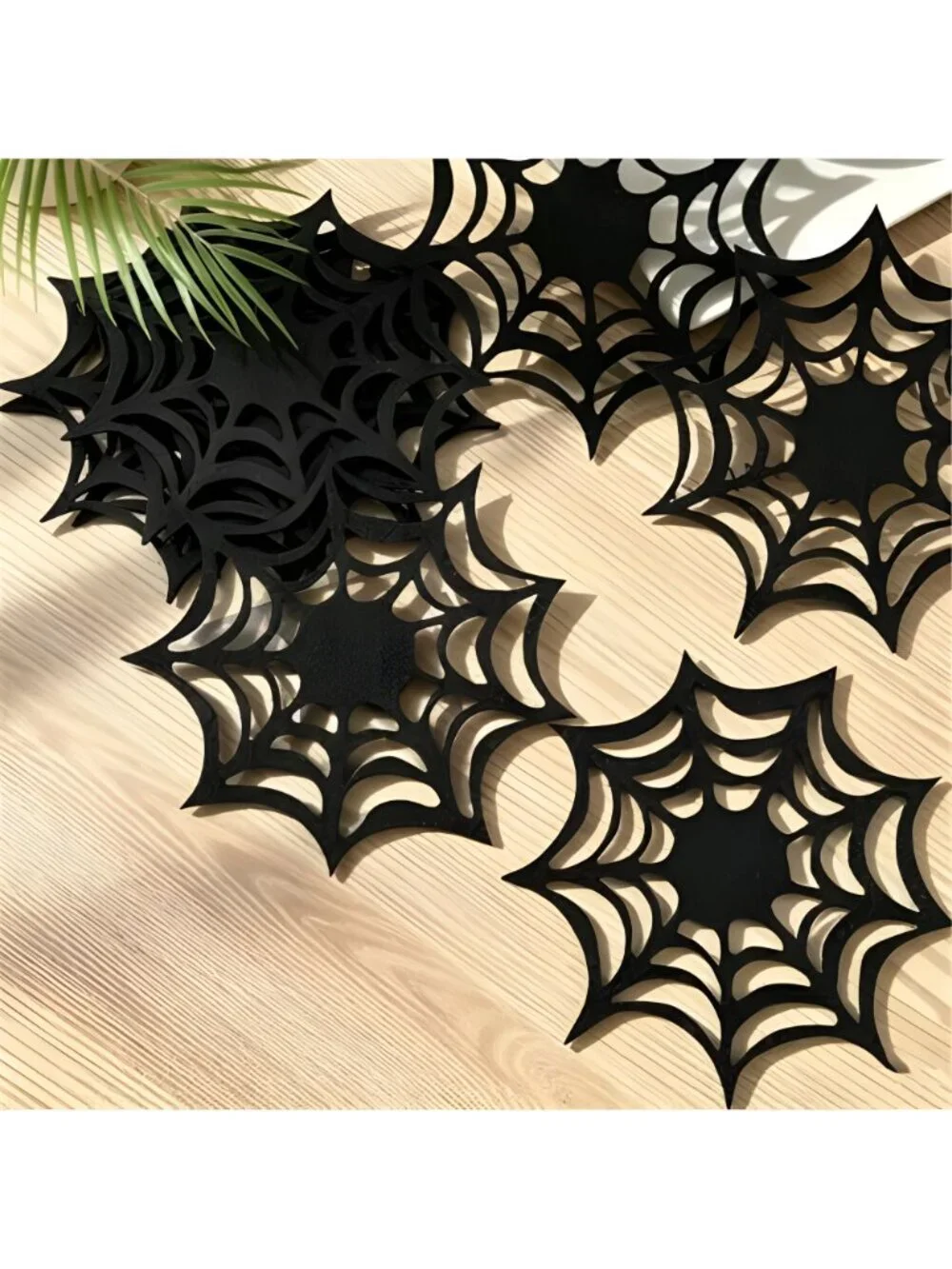 10Pcs Spider Web Coasters Cup Place Mats Non-Slip Heat Resistant